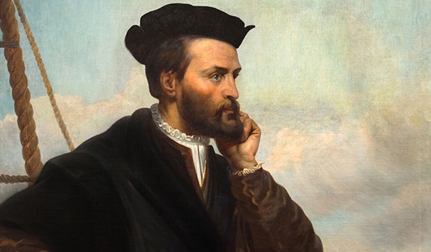 Portrait de Jacques Cartier par Théophile Hamel, 1844, d’après un portrait aujourd’hui disparu produit en 1839 par François Riss(1804-1886).